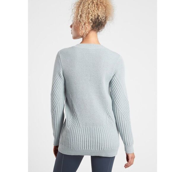 NWT Athleta Teton V-neck Sweater Blue Gray Knit Pullover size XS - Picture 2 of 16